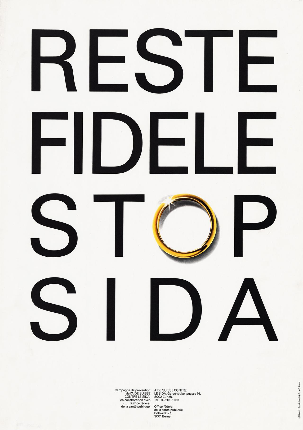 Campagne de prévention de l'AIDE SUISSE CONTRE LE SIDA. [DR]