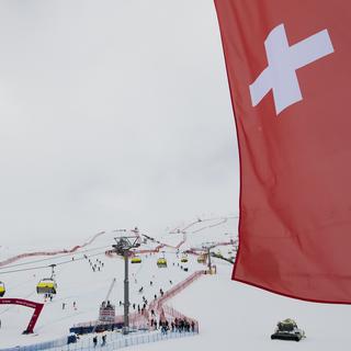 A St-Moritz, les entraînements pour la descente hommes et femmes ont été annulés en raison du mauvais temps. [Jean-Christophe Bott]