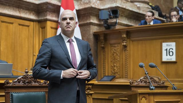 Le conseiller fédéral Alain Berset accédera à la présidence de la Confédération en 2018. [Keystone - Peter Klaunzer]