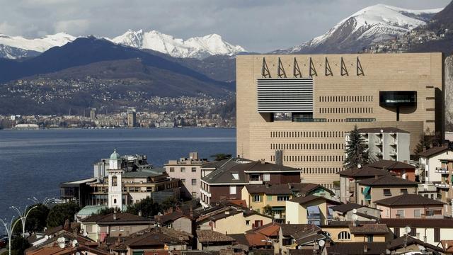 Campione d'Italia, au bord du lac de Lugano. [Keystone]