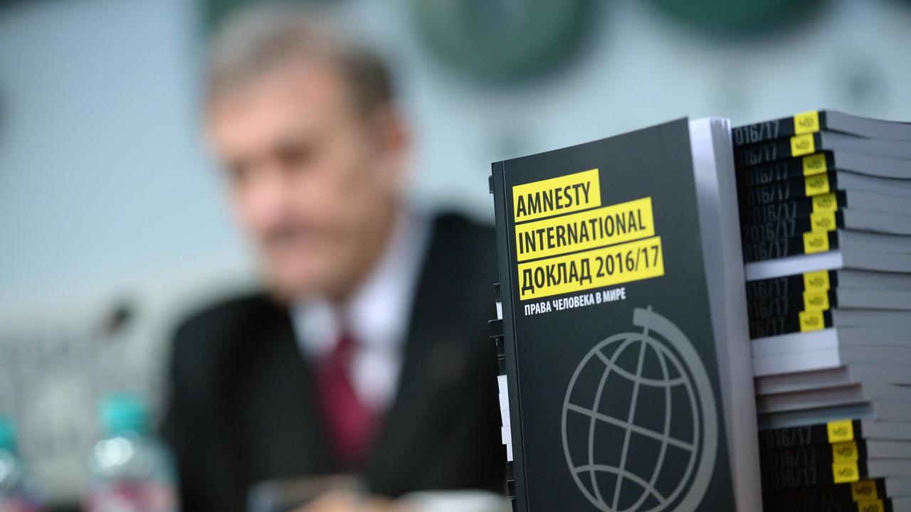 Présentation du rapport d'Amnesty International 2016/2017. [AFP - Valeriy Melnikov]