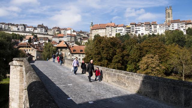 Une vue de la ville de Fribourg, le 12 octobre 2016. [Keystone]