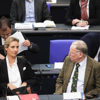 Pour la première fois, des membres du parti AfD siègent au Bundestag. [AP/Keystone - Markus Schreiber]