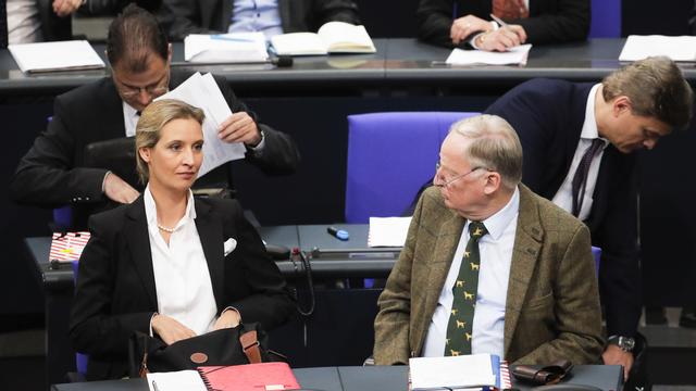 Pour la première fois, des membres du parti AfD siègent au Bundestag. [AP/Keystone - Markus Schreiber]