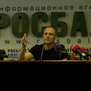 L'opposant d'extrême gauche russe Serguei Udaltsov après sa libération. [AFP - Nikita Shvetsov]