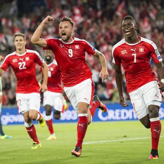 Victorieuse contre la Hongrie, l'équipe suisse de football s'apprête à affronter le Portugal. [KEYSTONE - Ennio Leanza]