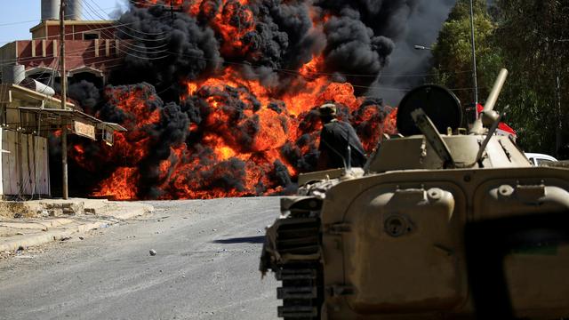 Samedi 26 août 2017: une image des combats à Tal Afar, en Irak, où les forces irakiennes ont reconquis le centre ce qui est un des derniers bastions djihadistes dans le pays. [REUTERS - Thaier Al-Sudani]