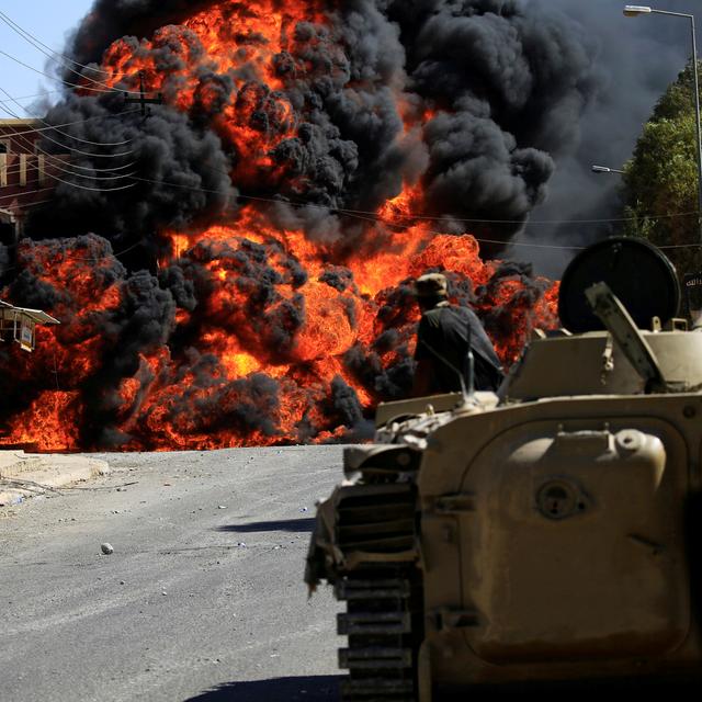 Samedi 26 août 2017: une image des combats à Tal Afar, en Irak, où les forces irakiennes ont reconquis le centre ce qui est un des derniers bastions djihadistes dans le pays. [REUTERS - Thaier Al-Sudani]