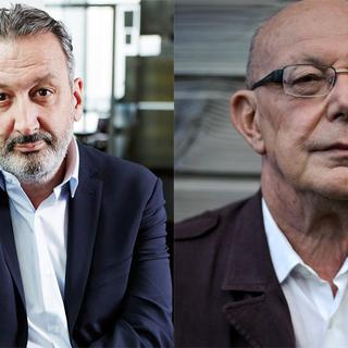 Sylvain Bourmeau et Jean-François Khan [editions-stock.fr/AFP - Julien Falsimagne/Jeff Pachoud]