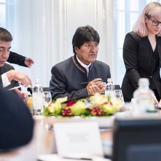 Le président bolivien Evo Morales en visite de travail le 14 décembre à Berne. [Keystone - Alessandro della Valle]