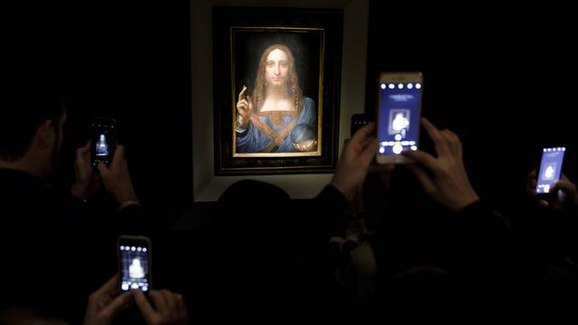 La peinture "Salvator Munti", de Léonard de Vinci à New York le 15 novembre 2017. [Keystone - Justin Lane]