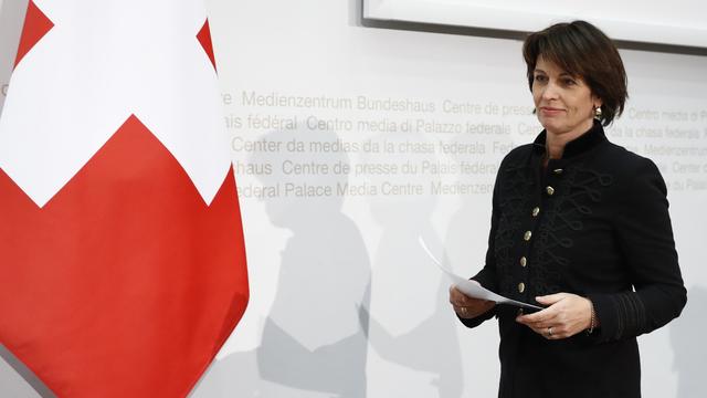 Doris Leuthard le 21.12.2017 à Berne. [Keystone - Peter Klaunzer]