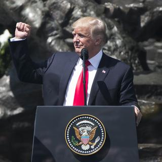 Donald Trump lors de son discours à Varsovie. [AFP - Krystian Dobuszynski]