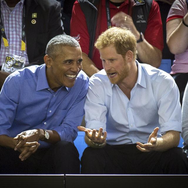 Barack Obama (gauche) et le prince Harry lors des Invictus Games à Toronto, le 29 septembre 2017. [Canadian Press/AP/Keystone - Chris Donovan]