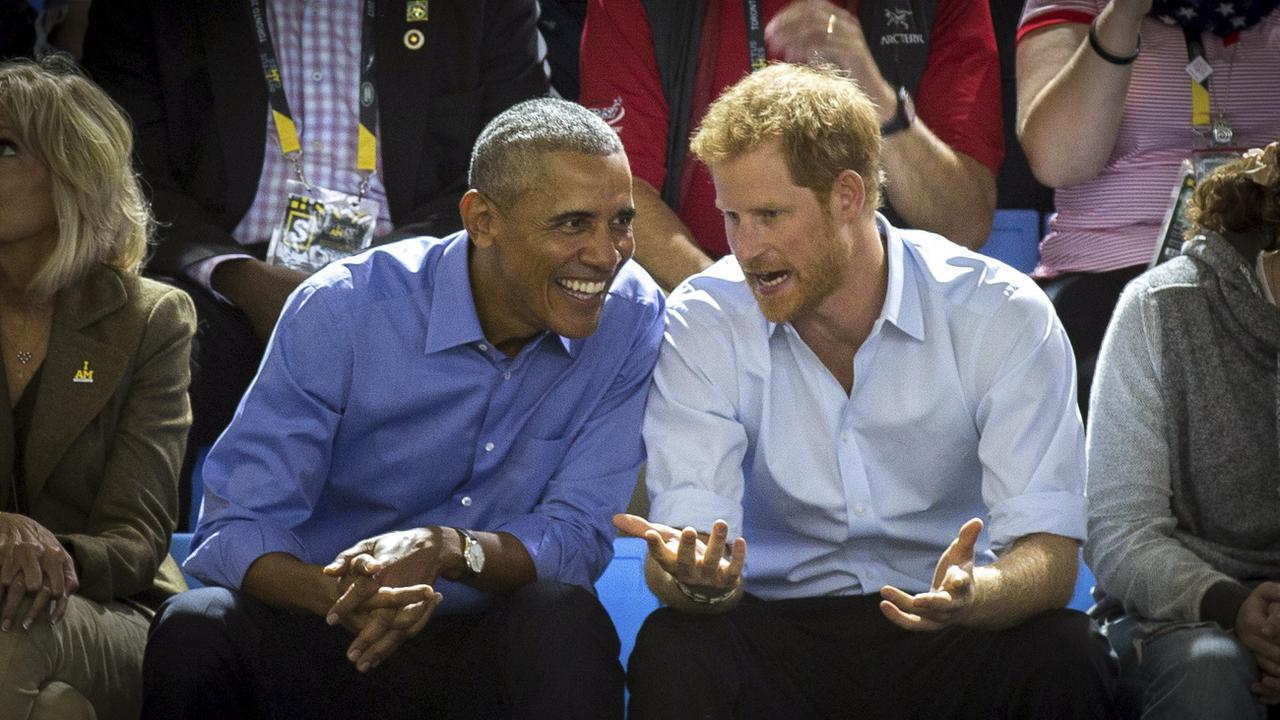 Barack Obama (gauche) et le prince Harry lors des Invictus Games à Toronto, le 29 septembre 2017. [Canadian Press/AP/Keystone - Chris Donovan]