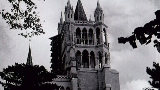 La cathédrale de Lausanne en 1956. [RTS]