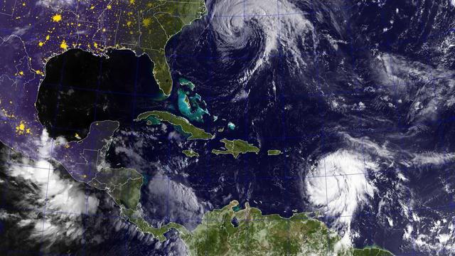 L'ouragan Jose (au sommet de l'image) et Maria. [EPA/Keystone]