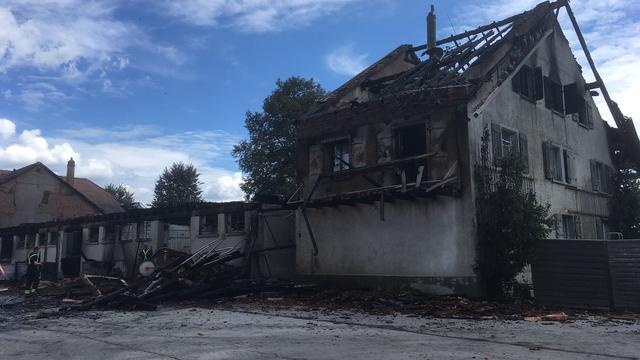 Le haras national d'Avenches a été endommagé par l'incendie. [RTS - Laurent Dufour]