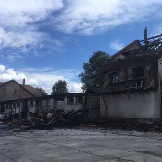 Le haras national d'Avenches a été endommagé par l'incendie. [RTS - Laurent Dufour]