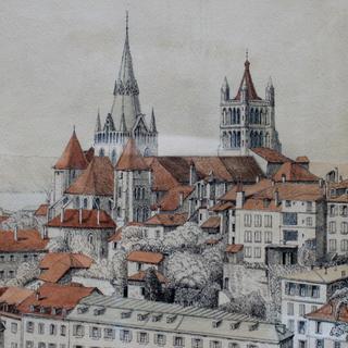 Gravure de la ville de Lausanne. [BY - CC - SA]