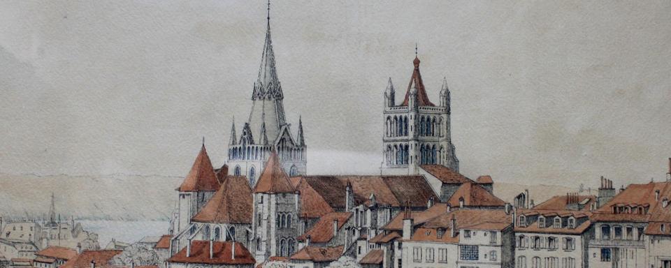 Gravure de la ville de Lausanne. [BY - CC - SA]