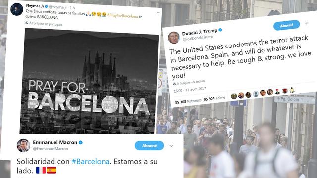 De nombreux messages de solidarité avec Barcelone ont été postés sur Twitter.