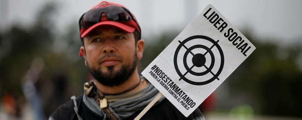 Manifestation contre le meurtre des leaders sociaux en Colombie. [Reuters - Luisa Gonzalez]