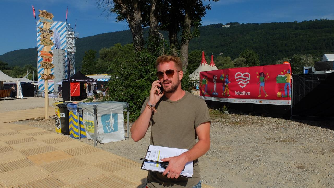 Lukas Hohl, co-organisateur du festival Lake Live à Bienne. [RTS - Alain Arnaud]