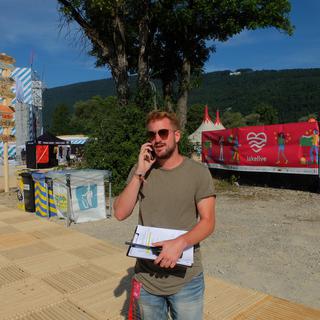 Lukas Hohl, co-organisateur du festival Lake Live à Bienne. [RTS - Alain Arnaud]