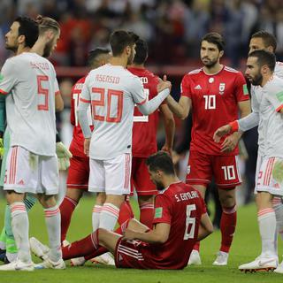 L'Espagne n'a pas totalement convaincu dans son match contre l'Iran. [Keystone - Sergei Grits]