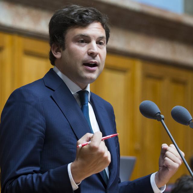 Guillaume Barazzone, conseiller national (PLR/GE) et membre du Conseil administratif genevois. [Keystone - Peter Klaunzer]