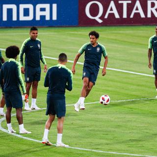 L'équipe du Brésil à l'entraînement à Kazan, vendredi 06.07.2018. [EPA/Keystone - Sergey Dolzhenko]