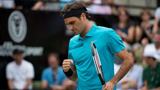 Roger Federer lors de la finale face à Milos Raonic [Keystone - Marijan Murat]