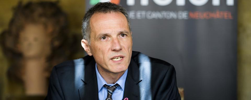 Laurent Kurth, ministre neuchâtelois des Finances et de la Santé. [Keystone - Jean-Christophe Bott]