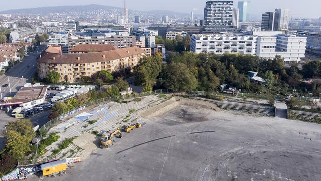 Le site de l'ancien stade du Hardturm à Zurich. [Keystone - Ennio Leanza]