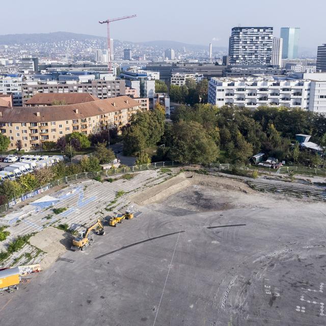 Le site de l'ancien stade du Hardturm à Zurich. [Keystone - Ennio Leanza]