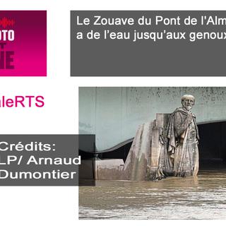 Si la photo est bonne - Le Zouave du Pont de l'Alma, jauge symbolique des crues parisiennes. [LP / Arnaud Dumontier - Arnaud Dumontier]