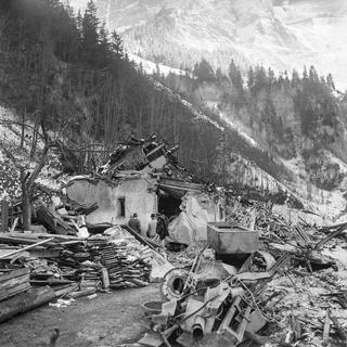 Une image prise après l'explosion de 1947 à Mitholz (BE). [Keystone - PHOTOPRESS-ARCHIV/Walter Studer]