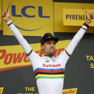 Tom Dumoulin a remporté la 20e étape du Tour de France, ce samedi 28 juillet. [Keystone - Kim Ludbrook - EPA]