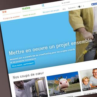 Le site wemakeit.ch, l'une des plateformes suisses de financement participatif. [DR]