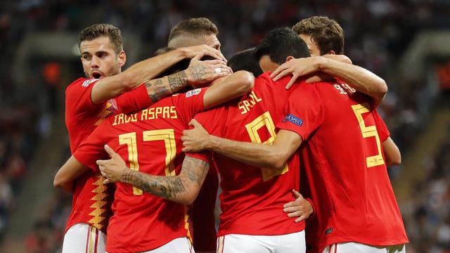 La joie des joueurs de la Roja après l'égalisation de Saul Niguez. [Frank Augstein]