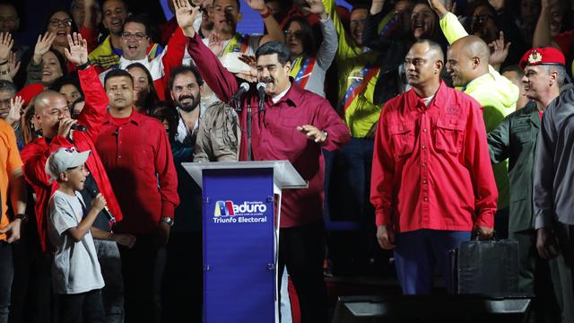 Nicolas Maduro s'exprime devant ses sympathisants à Caracas. [Carlos Garcia Rawlins]