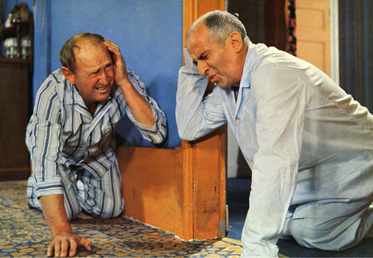 Louis de Funès et André Bourvil dans une des scènes mythiques du film. [Les Films Corona / Collection ChristopheL/ AFP]