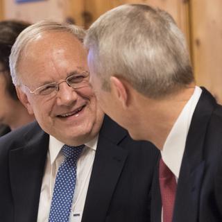 Le conseiller fédéral Johann Schneider-Ammann à Davos. [Keystone - Gian Ehrenzeller]
