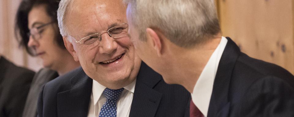 Le conseiller fédéral Johann Schneider-Ammann à Davos. [Keystone - Gian Ehrenzeller]