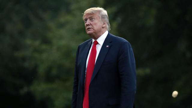 Le président américain Donald Trump dans le jardin de la Maison Blanche, le 26 juillet 2018. [Keystone - Alex Brandon]