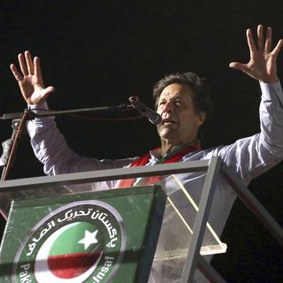 Imran Khan, l'ancien joueur de cricket pakistanais devenu politicien. [AP/Keystone - Shakil Adil]