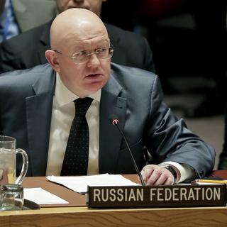 L'ambassadeur russe aux Nations Unies Vassily Nebenzia. [AP Photo / Keystone - Julie Jacobson]
