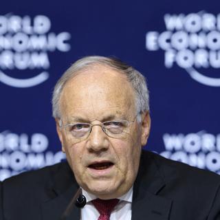 Johann Schneider-Ammann lors du Forum économique de Davos l'année passée. [Keystone - Laurent Gillieron]