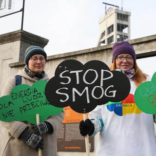 Des manifestants protestent contre le smog en marge de la COP24 de Katowice. [NurPhoto/AFP - Beata Zawrzel]